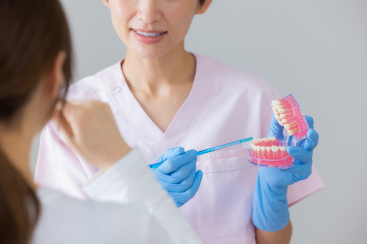 ブラッシング指導の様子