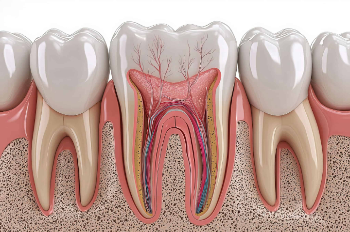 歯と神経の断面図