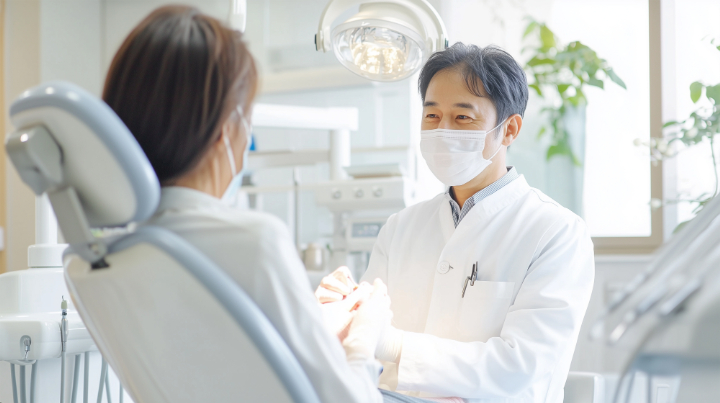 信頼できる歯科医院でインビザラインの相談をする様子