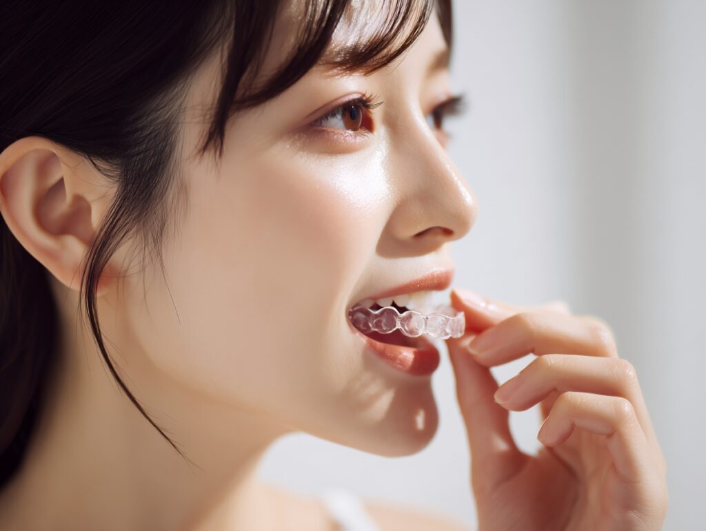 インビザライン矯正している女性