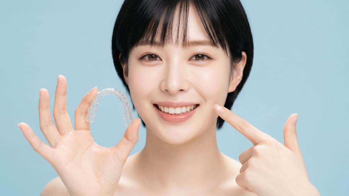 マウスピース矯正で受け口を治療した女性